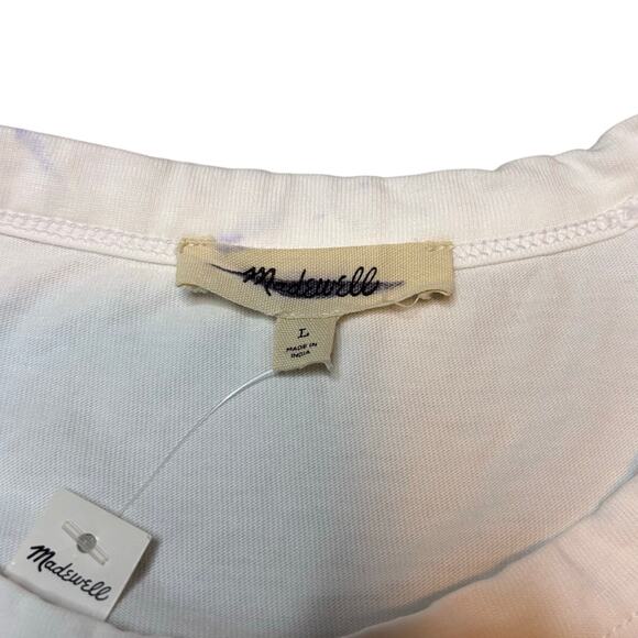 Madewell NWT White Cotton Crewneck Tee Shirt L | Classic Layering Top - Picture 7 of 8